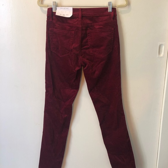 LOFT Velvet Skinny Pants in Rich Bordeaux - Picture 2 of 4